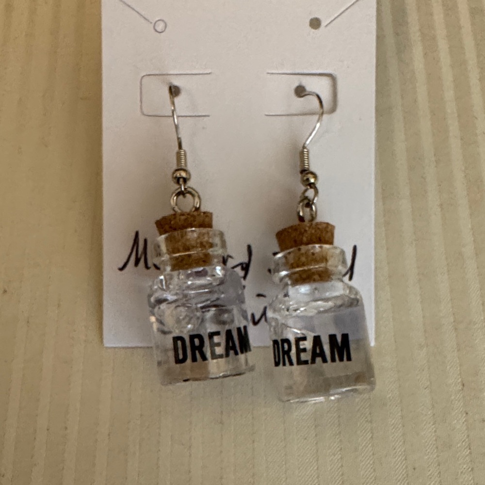 Mustard Seed Glass Bottle Earrings with Cork - Picture 12 of 12